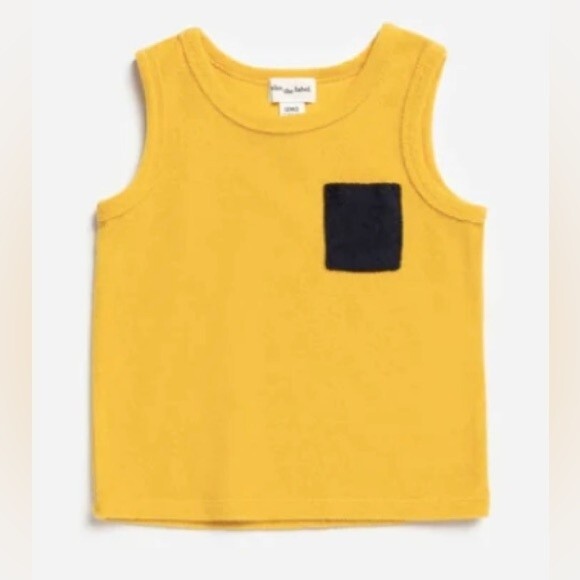 NWT MILES THE LABEL | BABY TERRY CLOTH TANK - SUNNY YELLOW 3M - Picture 1 of 4